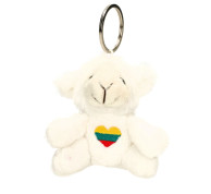 Raktų pakabukas avytė su Lietuvos vėliavos širdute